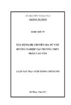 Xây dựng hệ chuyên gia tư vấn hướng nghiệp tại trường thpt trần cao vân.