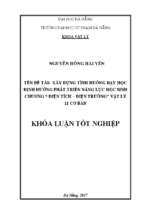 Xây dựng tình huống dạy học định hướng phát triển năng lực học sinh chương “điện tích – điện trường” vật lý 11 cơ bản.