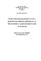 Tìm hiểu hiện trạng rừng phòng hộ ven biển ở huyện hải lăng   quảng trị, ảnh hưởng của nó đối với tự nhiên và sự phát triển kinh tế xã hội của địa phương.