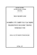 Nghiên cứu chiết tách, xác định thành phần hoá học của tinh dầu vối.