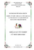 Nghiên cứu điều chế nano lưỡng kim fecu và ứng dụng xử lý xanh methylen trong nước thải dệt nhuộm.