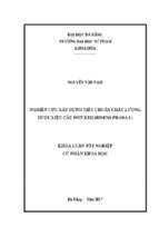 Nghiên cứu xây dựng tiêu chuẩn chất lượng dược liệu cây đơn kim (bidens pilosa l)