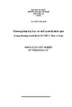 Phương pháp dạy học các mối quan hệ nhân quả trong chương trình địa lí 10 thpt   ban cơ bản.