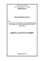 Xây dựng và tổ chức dạy học tích hợp chủ đề “thủy điện và cách sử dụng điện năng hợp lý” ở bậc thcs.