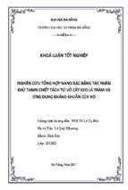 Nghiên cứu tổng hợp nano bạc bằng tác nhân khử tanin chiết tách từ vỏ cây keo lá tràm và ứng dụng kháng khuẩn của nó.