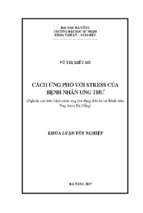 Cách ứng phó với stress của bệnh nhân ung thư.
