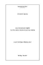 Giải tích ngẫu nhiên và ứng dụng trong toán tài chính.