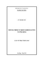 Phương trình vô định nghiệm nguyên và ứng dụng.