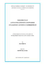 The effects of activating linguistic knowledge on learners listening comprehension    m.a.  60.14.10 