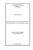 Nghiên cứu chiết tách flavonoid toàn phần từ phần trên mặt đất cây kim đơn (bidens pilosa l.)