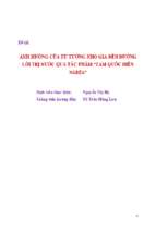 ảnh hưởng của tư tưởng nho gia đến đường lối trị nước qua tác phẩm  tam quốc diễn nghĩa