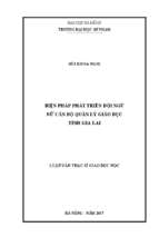 Biện pháp phát triển đội ngũ nữ cán bộ quản lý giáo dục tỉnh gia lai.
