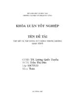 Tập mở và tập đóng suy rộng trong không gian tôpô.