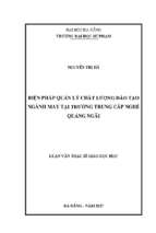 Biện pháp quản lý chất lượng đào tạo ngành may tại trường trung cấp nghề quảng ngãi.