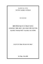Biện pháp quản lý hoạt động giáo dục thể chất cho sinh viên trường đại học ngoại ngữ   đại học đà nẵng.