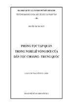 Phong tục tập quán trong nghi lễ vòng đời của dân tộc choang   trung quốc    