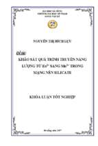 Khảo sát quá trình truyền năng lượng từ eu2+ sang mn2+ trong mạng nền silicate.