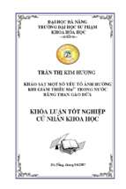 Khảo sát một số yếu tố ảnh hưởng khi giảm thiểu mn2+ trong nước bằng than gáo dừa.