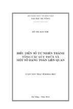 Biểu diễn số tự nhiên thành tổng các lũy thừa và một số dạng toán liên quan