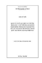 Quản lý cơ sở vật chất các trường trung học cơ sở trên địa bàn huyện thăng bình, tỉnh quảng nam đáp ứng yêu cầu xây dựng trường đạt chuẩn quốc gia trong giai đoạn hiện nay.
