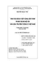 Văn hóa bách việt vùng lĩnh nam trong quan hệ văn hóa truyền thống ở việt nam    