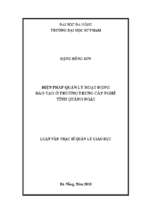 Biện pháp quản lý hoạt động đào tạo ở trường trung cấp nghề tỉnh quảng ngãi.