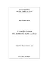 Lý thuyết ổn định của hệ phương trình sai phân.