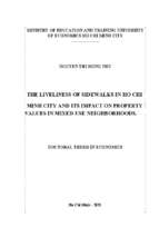 Sự sống động của vỉa hè thành phố hồ chí minh và tác động của vỉa hè đến giá nhà trong những khu phố hỗn hợp