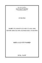 Nghiên cứu hành vi gây hấn của học sinh trường thcs tây sơn, quận hải châu, tp. đà nẵng..