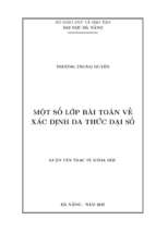 Một số lớp bài toán về xác định đa thức đại số.