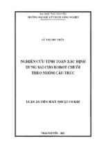 Nghiên cứu tính toán xác định dung sai cho robot chuỗi theo nhóm cấu trúc