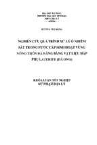 Nghiên cứu quá trình xử lý ô nhiễm sắt trong nước cấp sinh hoạt vùng nông thôn đà nẵng bằng vật liệu hấp phụ laterite (đá ong).