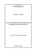 Quản lý phát triển chương trình đào tạo tại trường cao đẳng đường sắt.