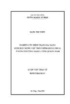 Nghiên cứu hiện trạng đa dạng sinh học động vật thân mềm (mollusca) ở sông trường giang, tỉnh quảng nam.