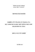 Nghiên cứu về lòng tự trọng của học sinh trung học phổ thông trần phú thành phố đà nẵng.