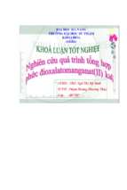 Nghiên cứu quá trình tổng hợp phức đioxalatomanganat (ii) kali..