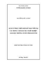 Quản lý phát triển đội ngũ giáo viên tại các trung tâm giáo dục nghề nghiệp   giáo dục thường xuyên tỉnh kon tum.