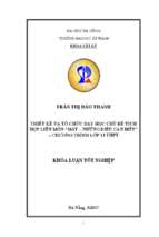 Thiết kế và tổ chức dạy học chủ đề tích hợp liên môn “mắt – những điều cần biết” chương trình lớp 11 thpt.