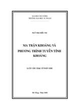 Ma trận khoảng và phương trình tuyến tính khoảng.