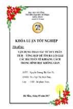 Vận dụng thao tác tư duy phân tích – tổng hợp để tìm ra lời giải các bài toán về khoảng cách trong hình học không gian