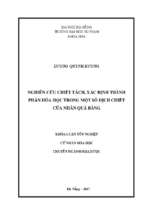Nghiên cứu chiết tách, xác định thành phần hóa học trong một số dịch chiết của nhân quả bàng.