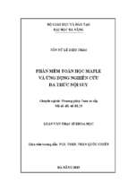 Phần mềm toán học maple và ứng dụng nghiên cứu đa thức nội suy