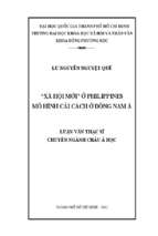 Xã hội mới  ở philippines mô hình cải cách ở đông nam á    