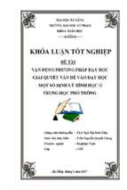 Vận dụng phương pháp dạy học giải quyết vấn đề vào dạy học một số định lý hình học ở trung học phổ thông