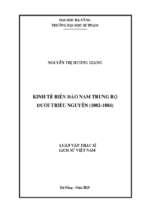 Kinh tế biển đảo nam trung bộ dưới triều nguyễn (1802 1884).