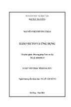 Hàm vectơ và ứng dụng.