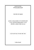 Quản lý hoạt động tổ chuyên môn ở các trường trung học cơ sở  huyện ia grai tỉnh gia lai.