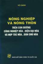 Nông nghiệp và nông thôn trên con đường công nghiệp hóa, hiện đại hóa và hợp tác hóa, dân chủ hóa 