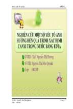 Nghiên cứu một số yếu tố ảnh hưởng đến quá trình xác định canxi trong nước bằng edta. áp dụng trên một số mẫu nước ngầm tại địa bàn thành phố đà nẵng.