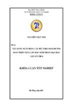 Xây dựng ngân hàng câu hỏi theo định hướng phát triển năng lực học sinh trong dạy học vật lý 9 thcs